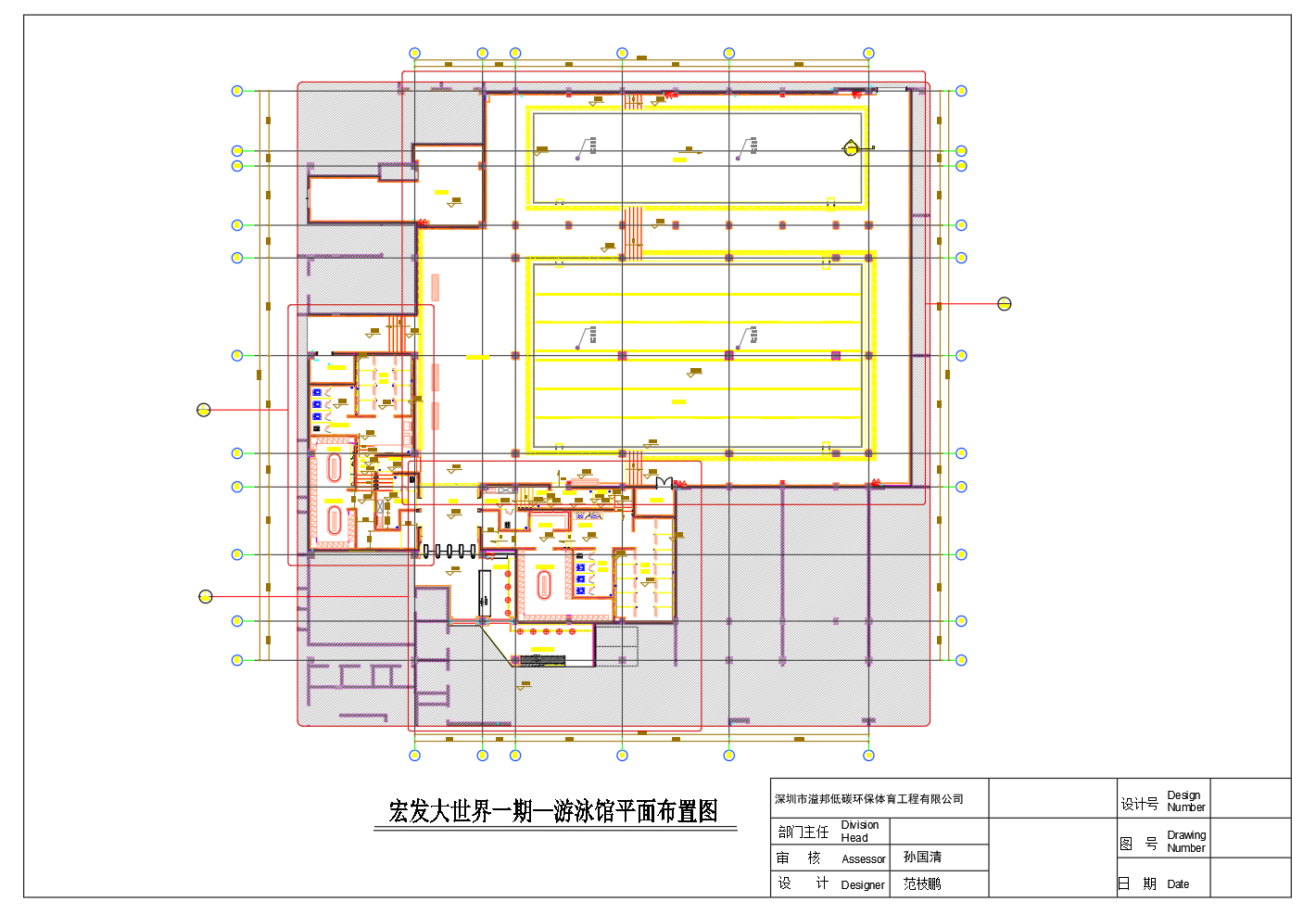 宏發大世界一期游泳館、健身室空間布局