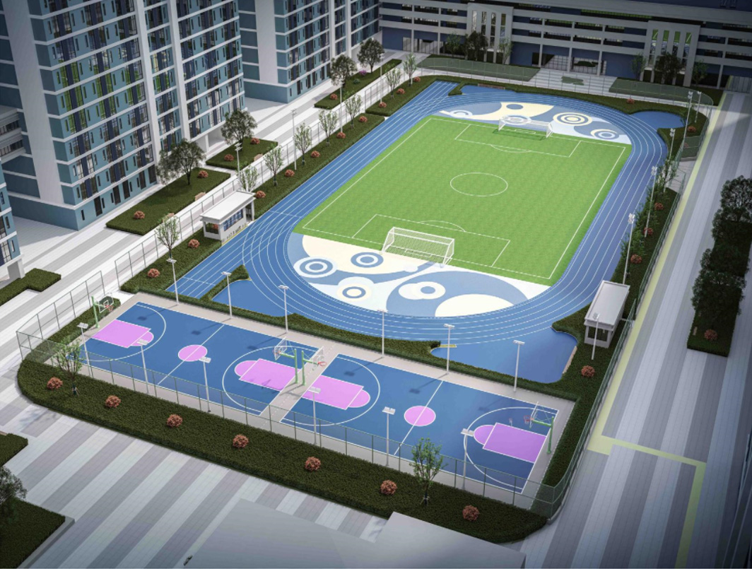 巴城立臻跑道、足球場、籃球場效果圖